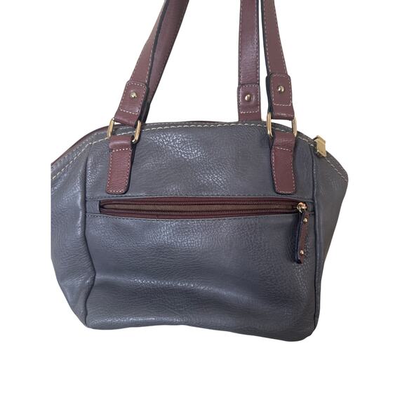 B.O.C. BORN CONCEPT WOMANS USED SHOULDER BAG FAUX LEATHER Plum / GRAY - Picture 5 of 7